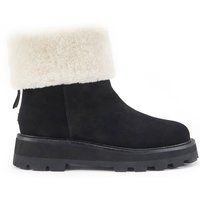 Plateau-Stiefeletten mit Lammfell-Besatz