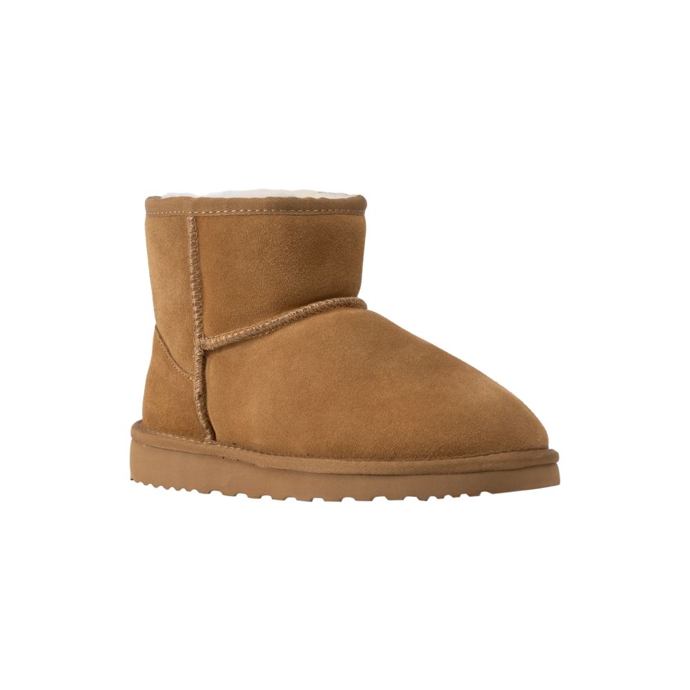 Klassische kurze Schafsfell-Stiefeletten aus Wildleder