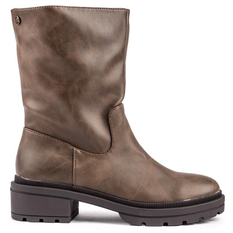 Wadenhohe Schlupfstiefel mit Profilsohle