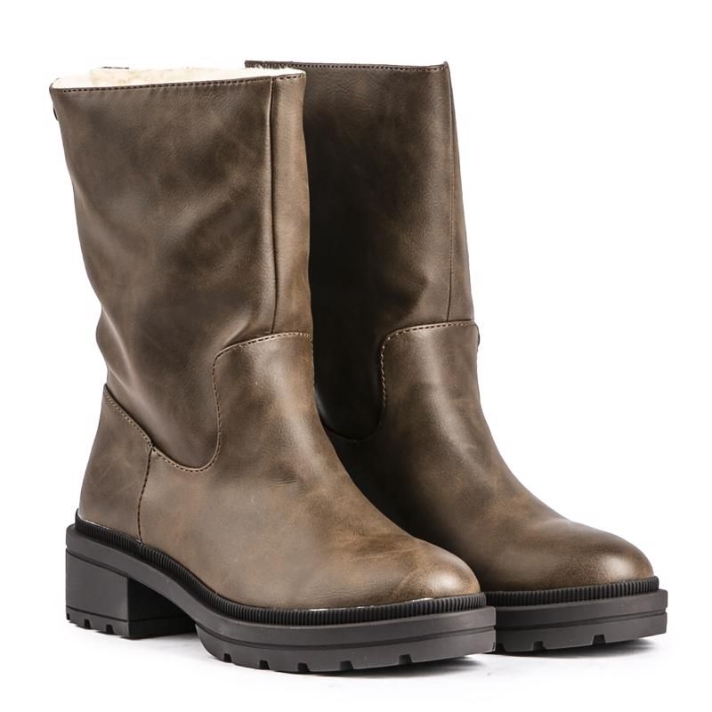 Wadenhohe Schlupfstiefel mit Profilsohle