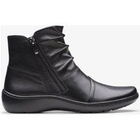 Lederstiefeletten mit Raffung und Komfortsohle