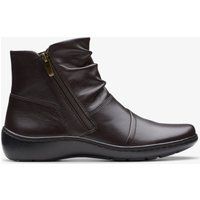Geraffte Leder-Stiefeletten
