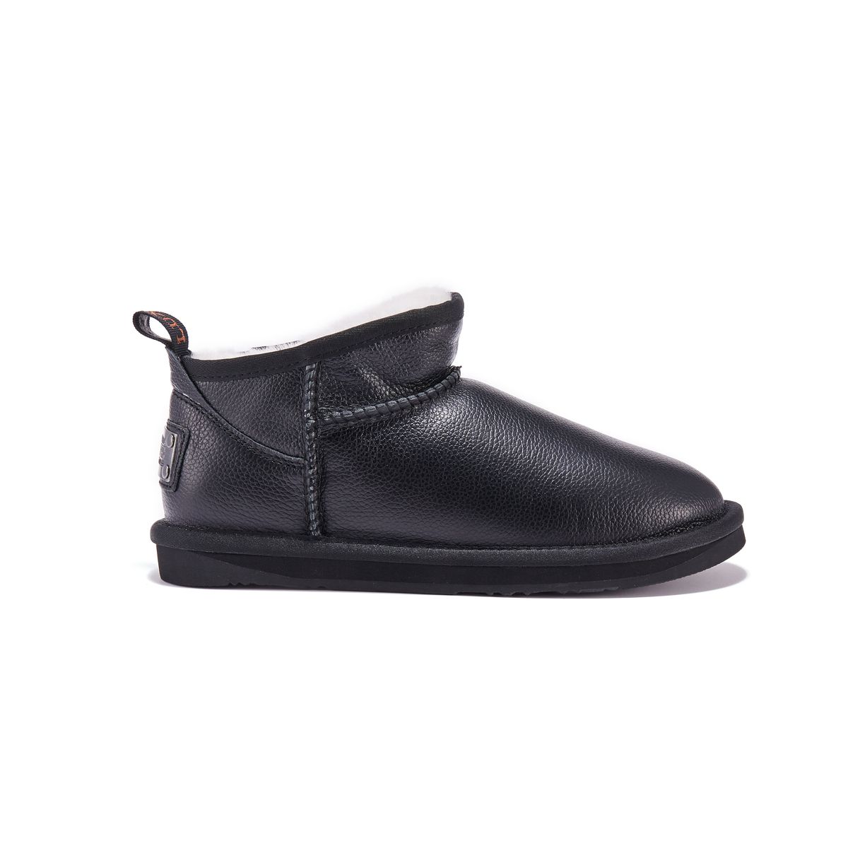 Ultra-kurze Leder-Lammfell-Stiefel