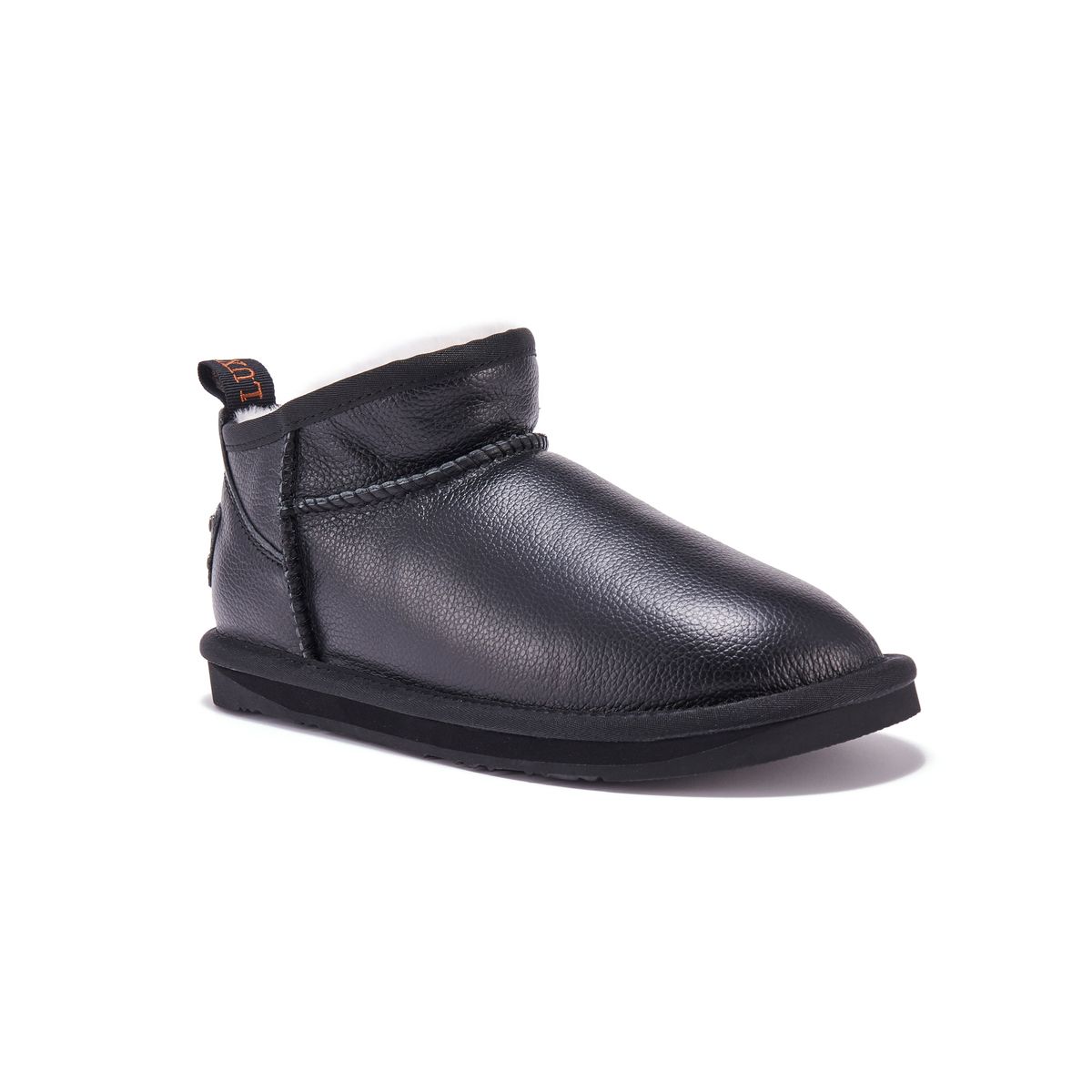Ultra-kurze Leder-Lammfell-Stiefel