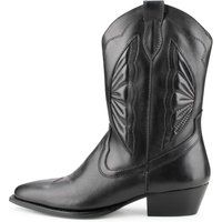 Leder-Cowboystiefel mit Western-Ziernähten