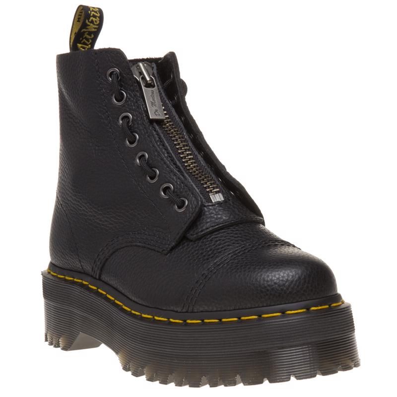Klobige Plateau-Boots mit Frontreißverschluss