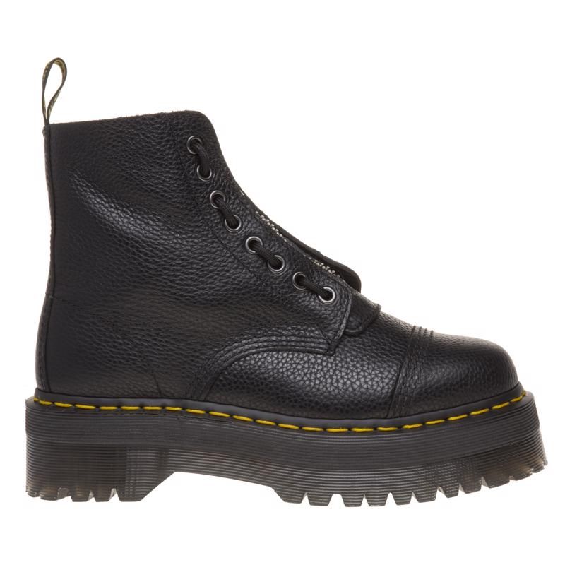 Klobige Plateau-Boots mit Frontreißverschluss