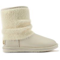 Kurzstiefel aus Lammfell mit Strickbündchen