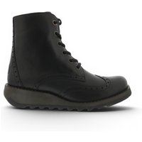 Leder-Schnürstiefel mit Brogue-Verzierung