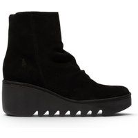 Wildleder-Keilabsatz-Plateau-Stiefel