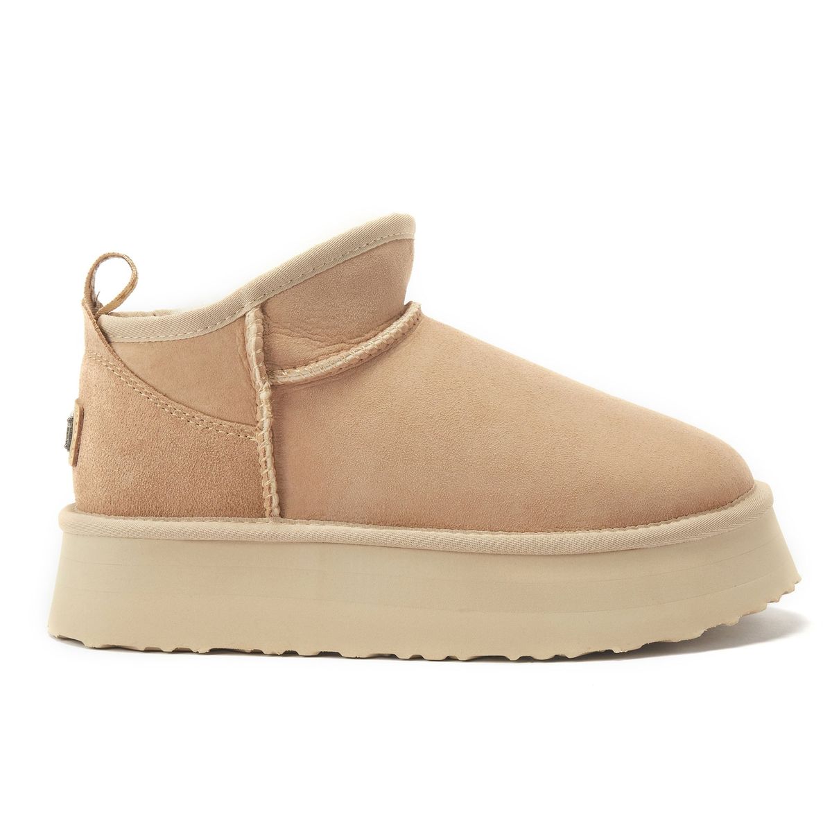 Ultra Mini Plateau-Stiefel aus Veloursleder
