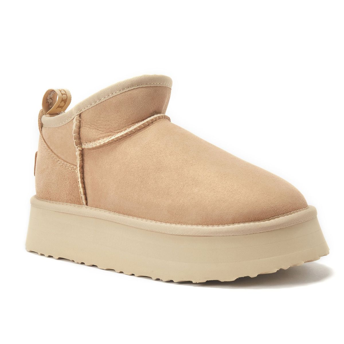 Ultra Mini Plateau-Stiefel aus Veloursleder