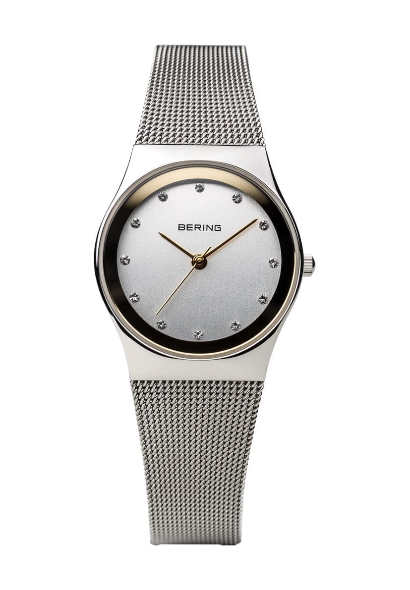 Minimalistische Uhr mit Milanaise-Armband