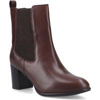 Klassische Lederstiefeletten mit Blockabsatz