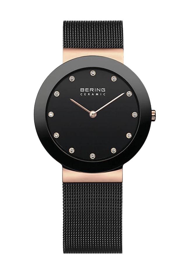 Elegante Keramik-Uhr mit Milanaise-Armband