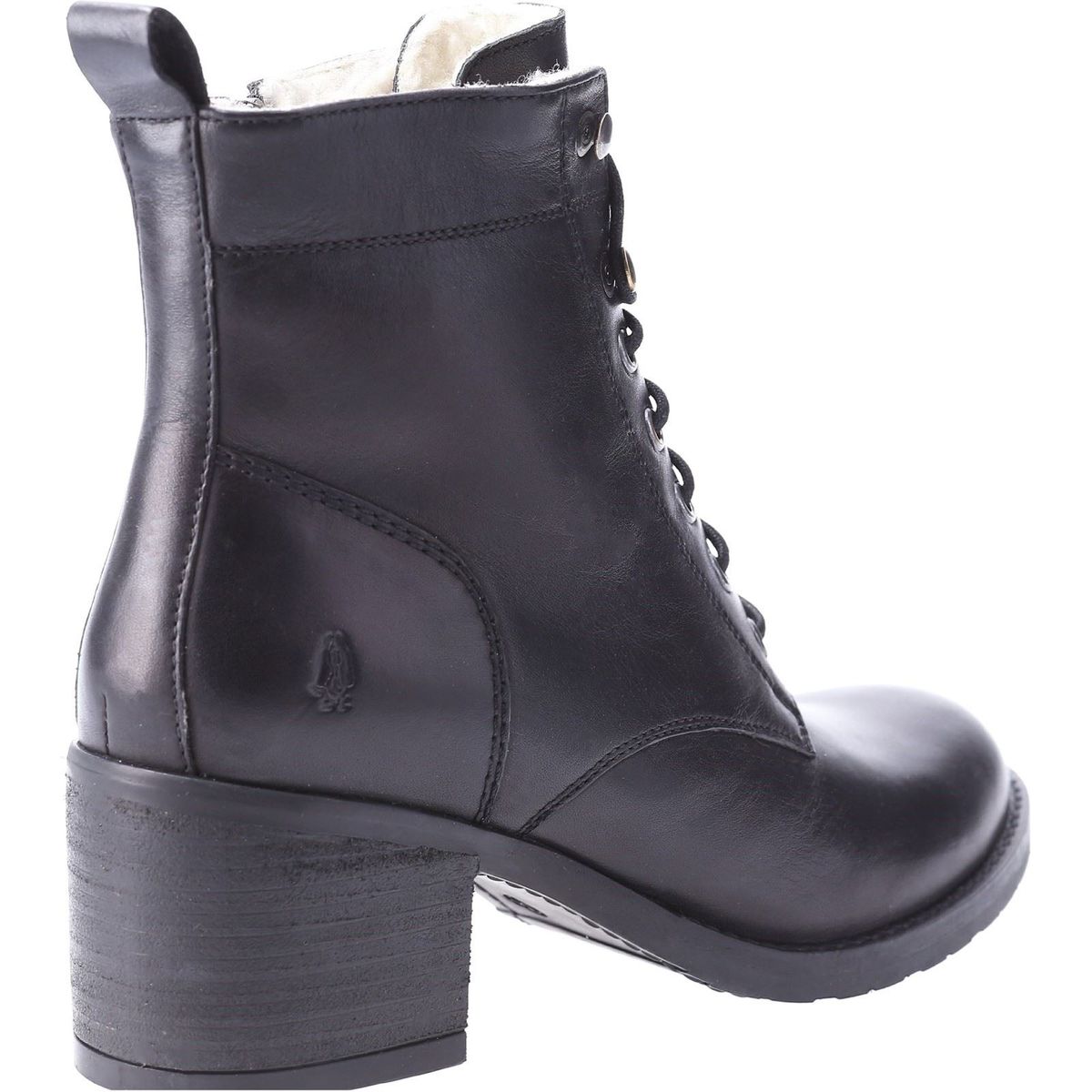 Geschnürte Lederstiefel mit Shearling-Futter