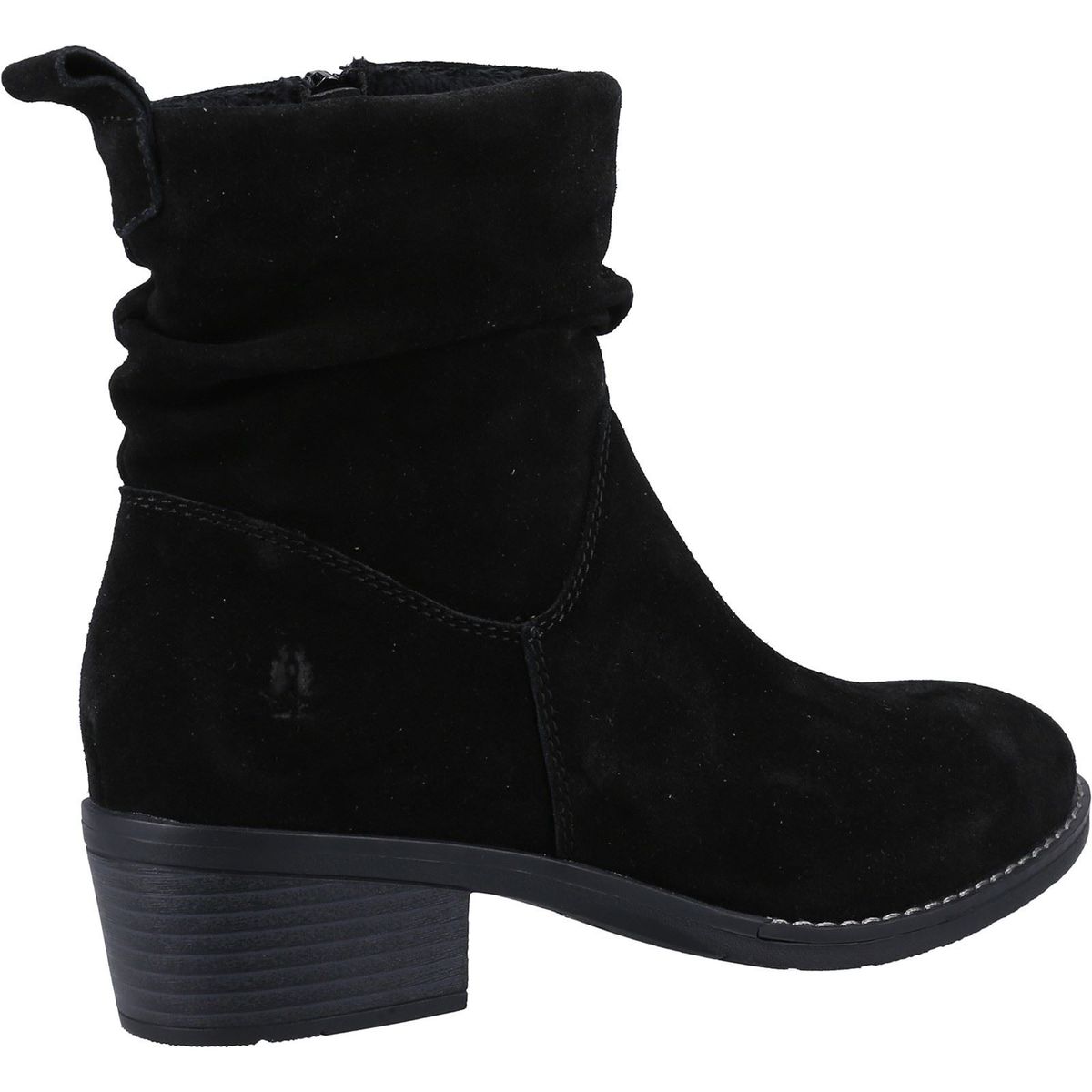 Rauleder-Stiefeletten mit Blockabsatz