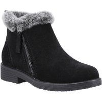 Wildleder-Winterstiefeletten mit Pelzkragen