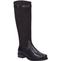 Kniehohe Stiefel im Materialmix