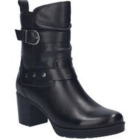 Lederstiefeletten mit Blockabsatz und Schnalle