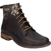 Schnürstiefelette mit Metallic-Akzent