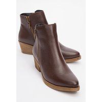 Leder-Stiefeletten mit doppeltem Reißverschluss