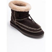 Wildleder-Stiefeletten mit Schaffell-Futter