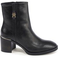 Klassische Lederstiefeletten mit Blockabsatz