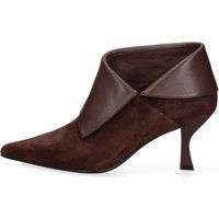 Spitze Wildleder-Stiefeletten mit Umschlag