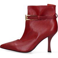 Leder-Stiefeletten mit spitzer Kappe und Schnalle