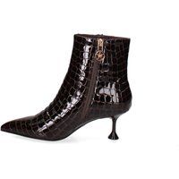 Spitze Stiefeletten in Kroko-Optik