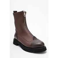 Stretch-Stiefeletten mit Front-Reißverschluss