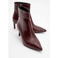 Stiletto-Stiefeletten in Kroko-Optik