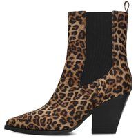 Spitze Stiefeletten mit Leopardenmuster
