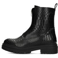 Ankle Boots mit Schlangenmuster und Front-Zip