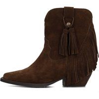 Western-Stiefeletten aus Wildleder mit Fransen