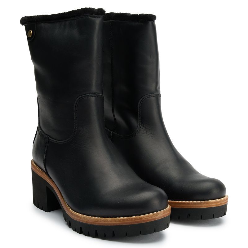 Lederstiefeletten mit Profilsohle