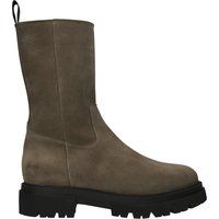 Wadenhohe Wildlederstiefel mit Profilsohle