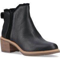 Lederstiefeletten mit Blockabsatz