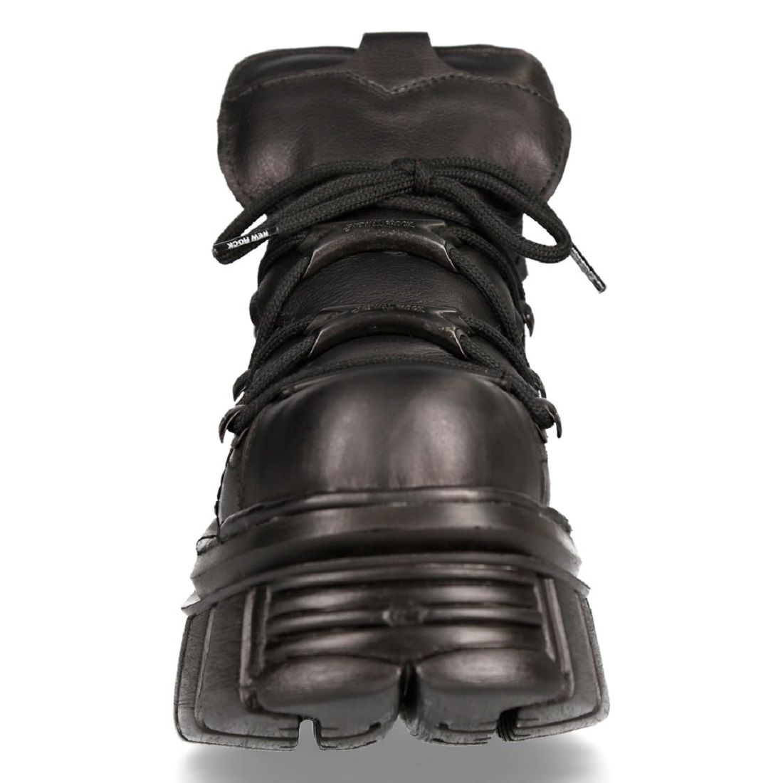 Klobige Plateau-Stiefeletten aus Leder
