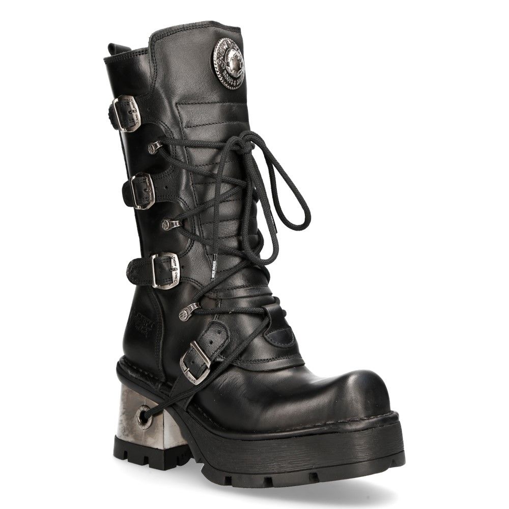 Gothic Plateau-Stiefel mit Schnallen