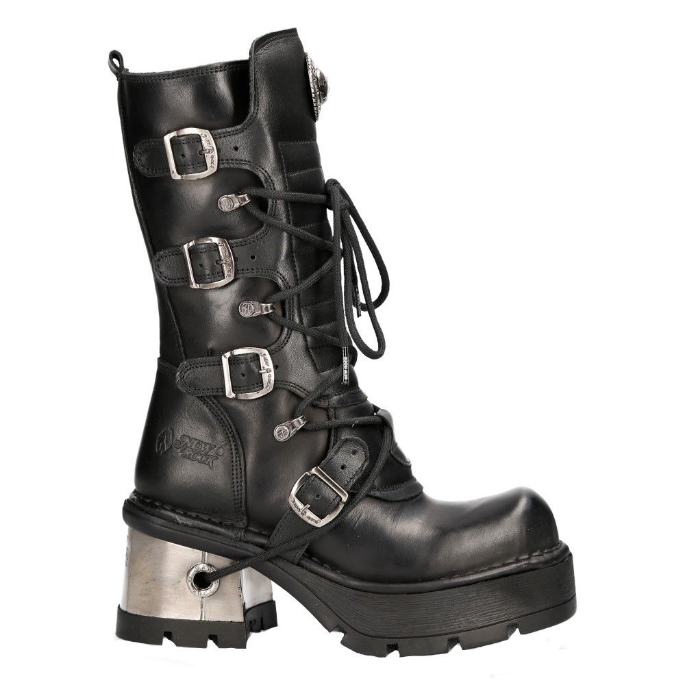 Gothic Plateau-Stiefel mit Schnallen