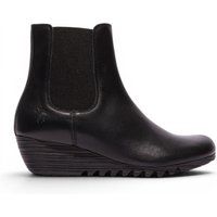 Leder-Chelsea-Boots mit Keilabsatz