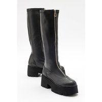 Chunky-Plateaustiefel mit Frontreißverschluss