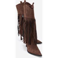 Fransenstiefel mit spitzer Zehenpartie