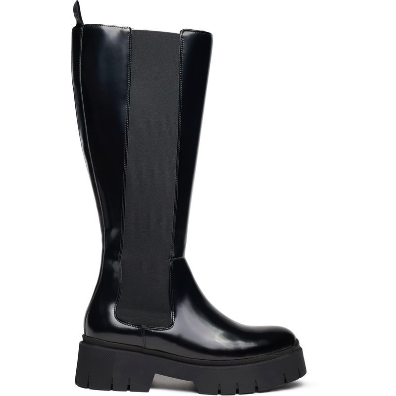Kniehohe Chelsea-Boots mit Plateausohle