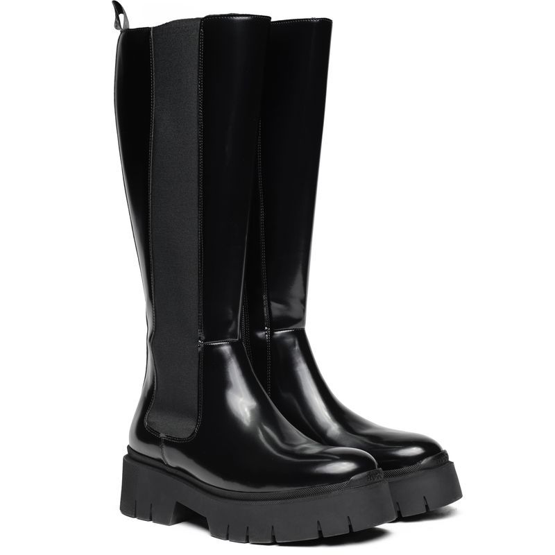 Kniehohe Chelsea-Boots mit Plateausohle