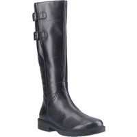 Kniehohe Lederstiefel mit Schnallen