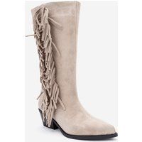 Western-Wildlederstiefel mit Fransen