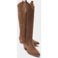 Kniehohe Western-Stiefel mit Fransen